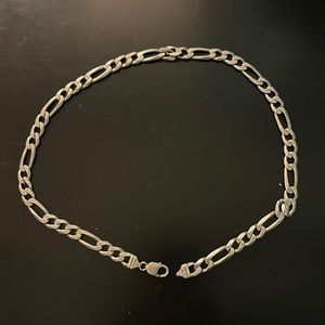 Men's solid sterling silver Figaro necklace